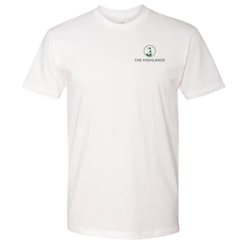 The Highlands Adult T-Shirt Full Color Chest and Back Logo White - Image 2