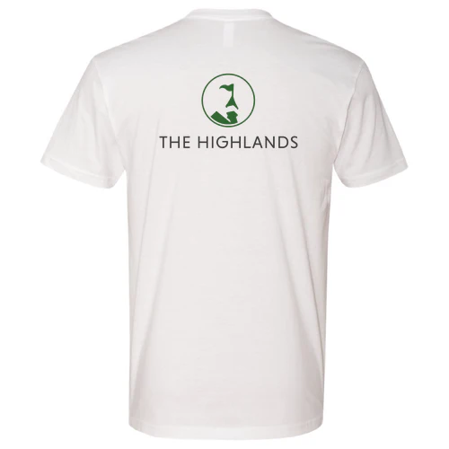 The Highlands Adult T-Shirt Full Color Chest and Back Logo White - Image 4