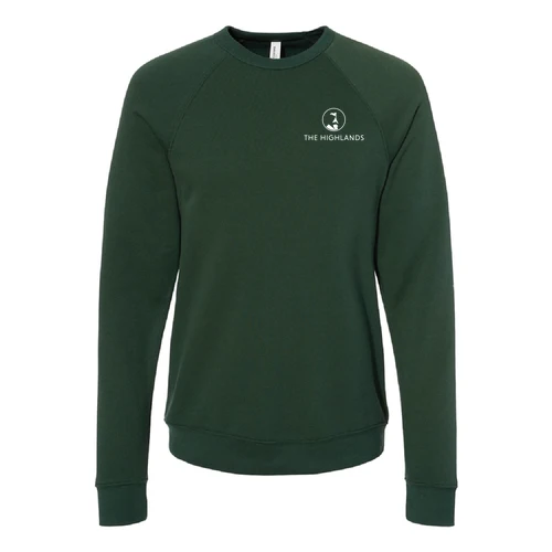 The Highlands Adult Crewneck White Chest and Back Logo Forest - Image 2