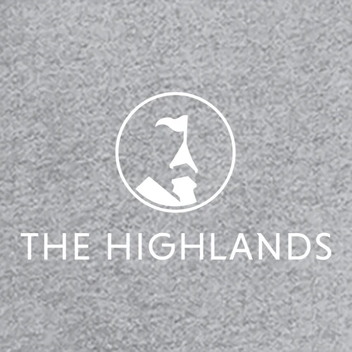 The Highlands Adult Long Sleeve White Chest and Back Logo Heather Grey - Image 3