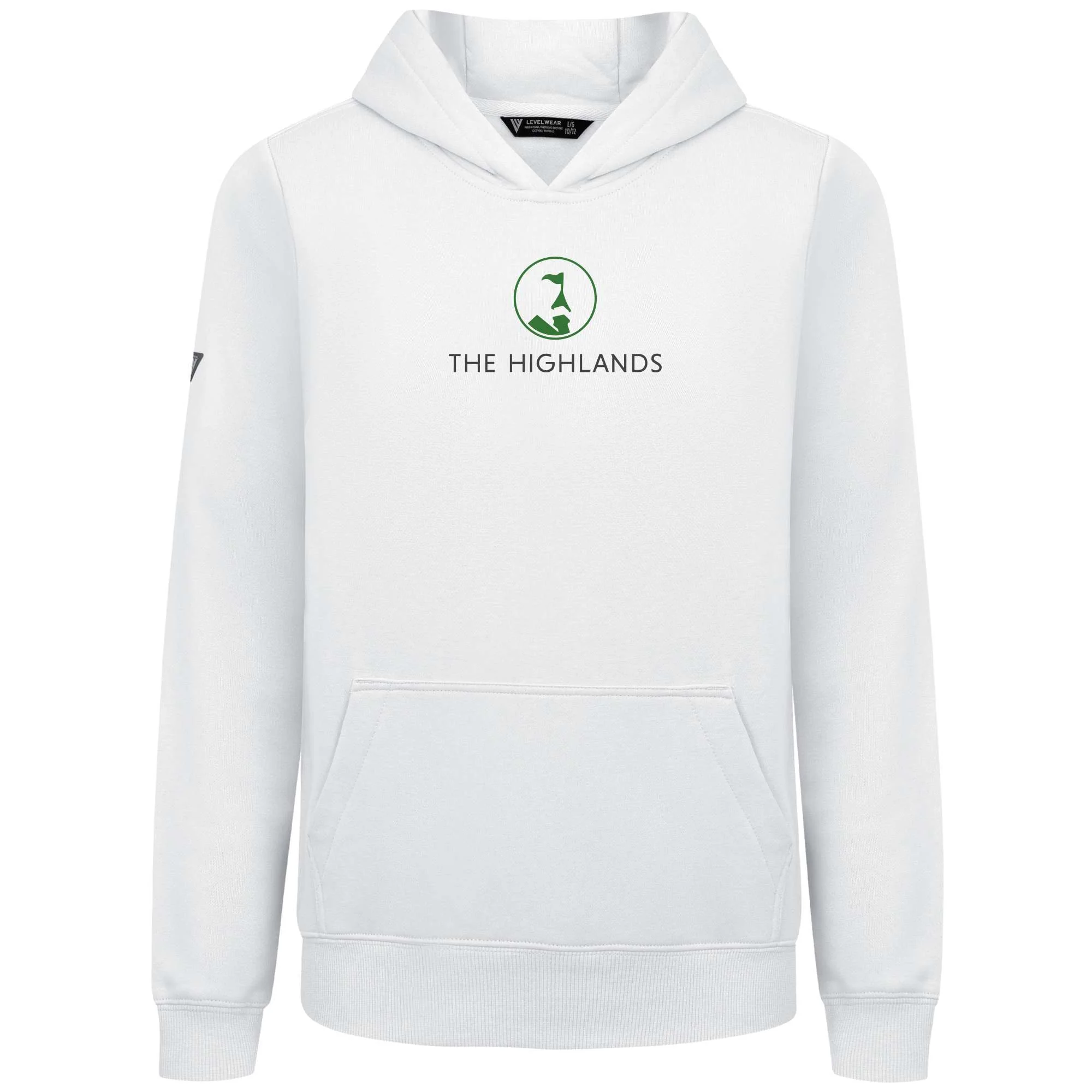 The Highlands Kid's Hoody Green Chest Logo