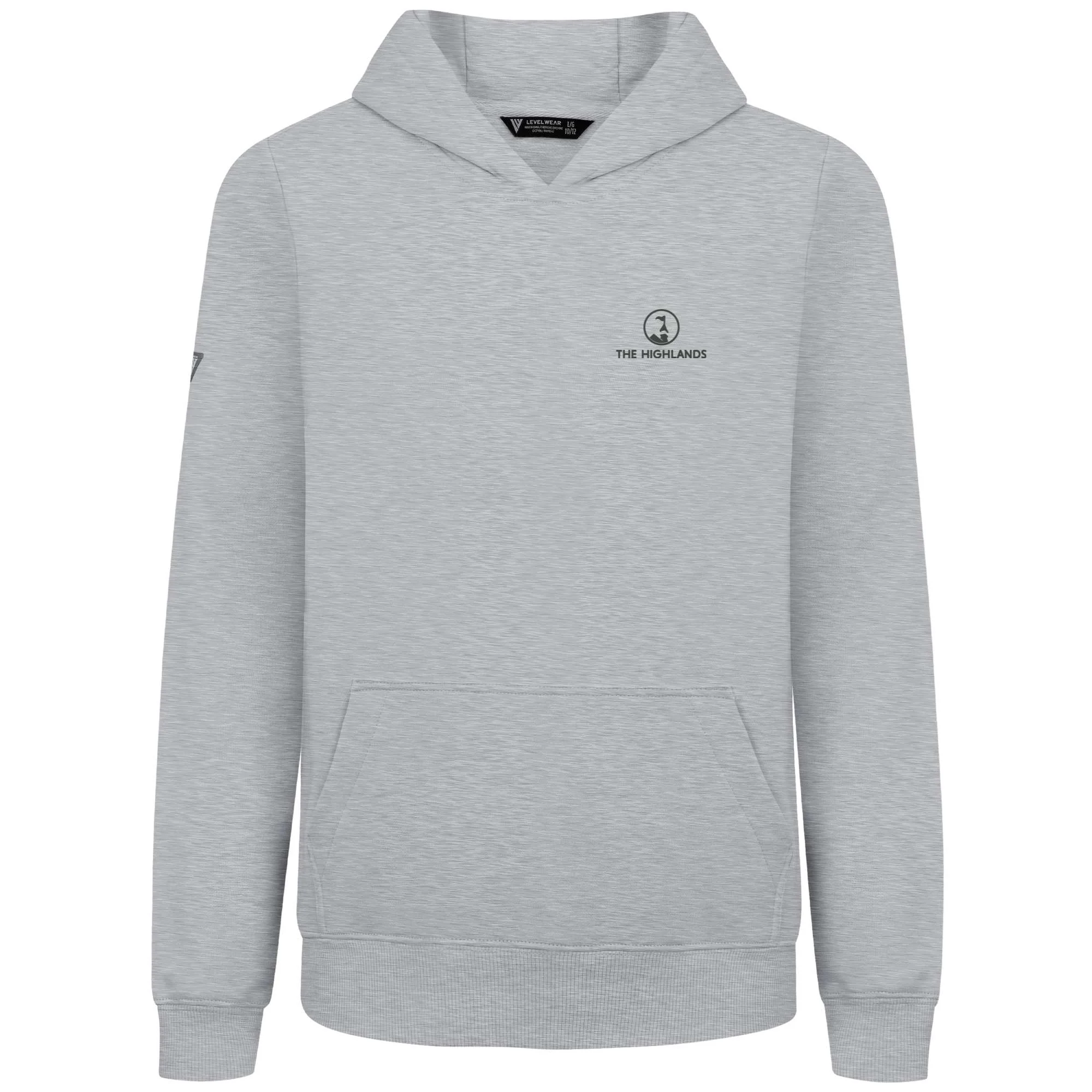 The Highlands Kid's Hoody Grey Small Chest Logo