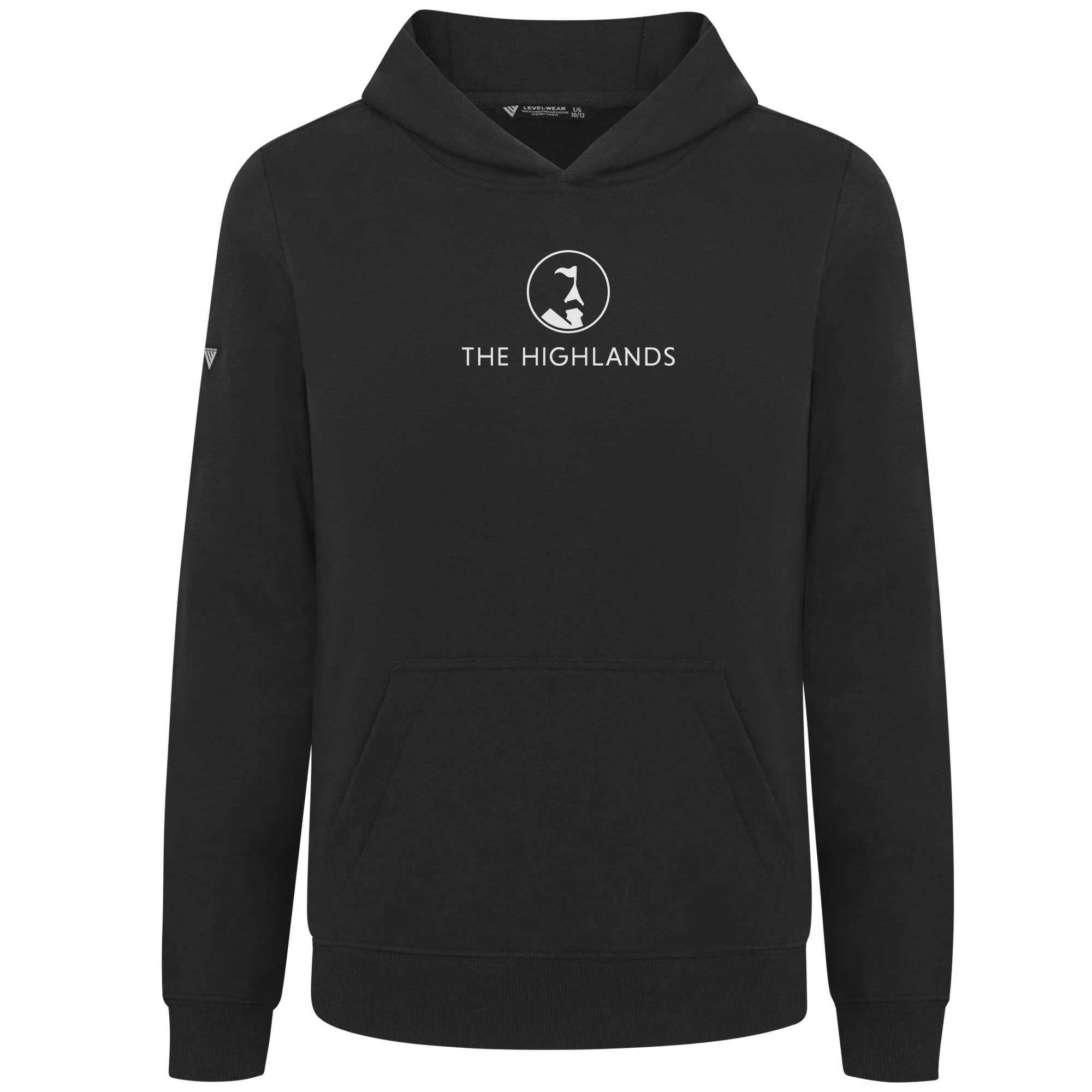 The Highlands Kid's Hoody White Chest Logo