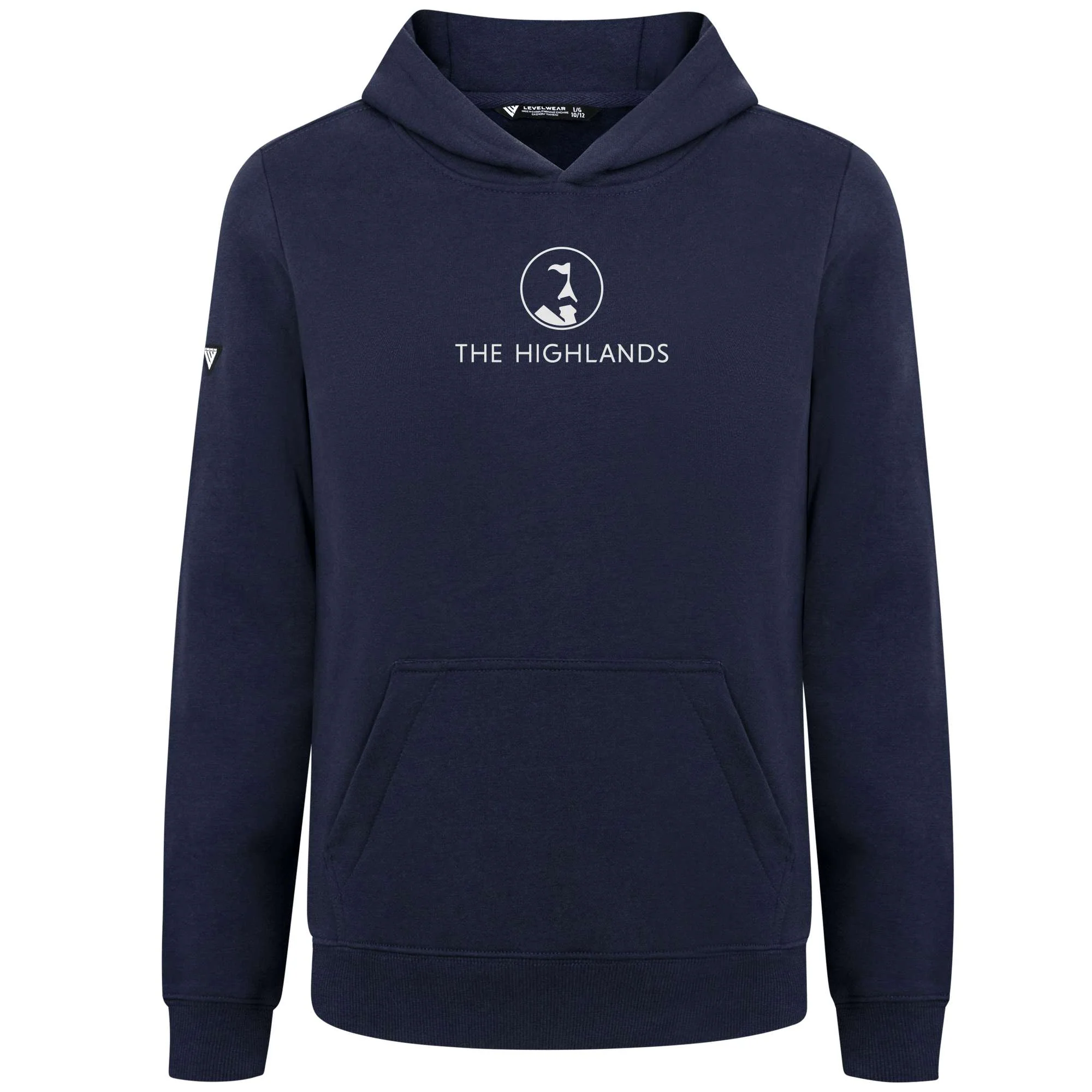 The Highlands Kid's Hoody White Chest Logo - Image 3