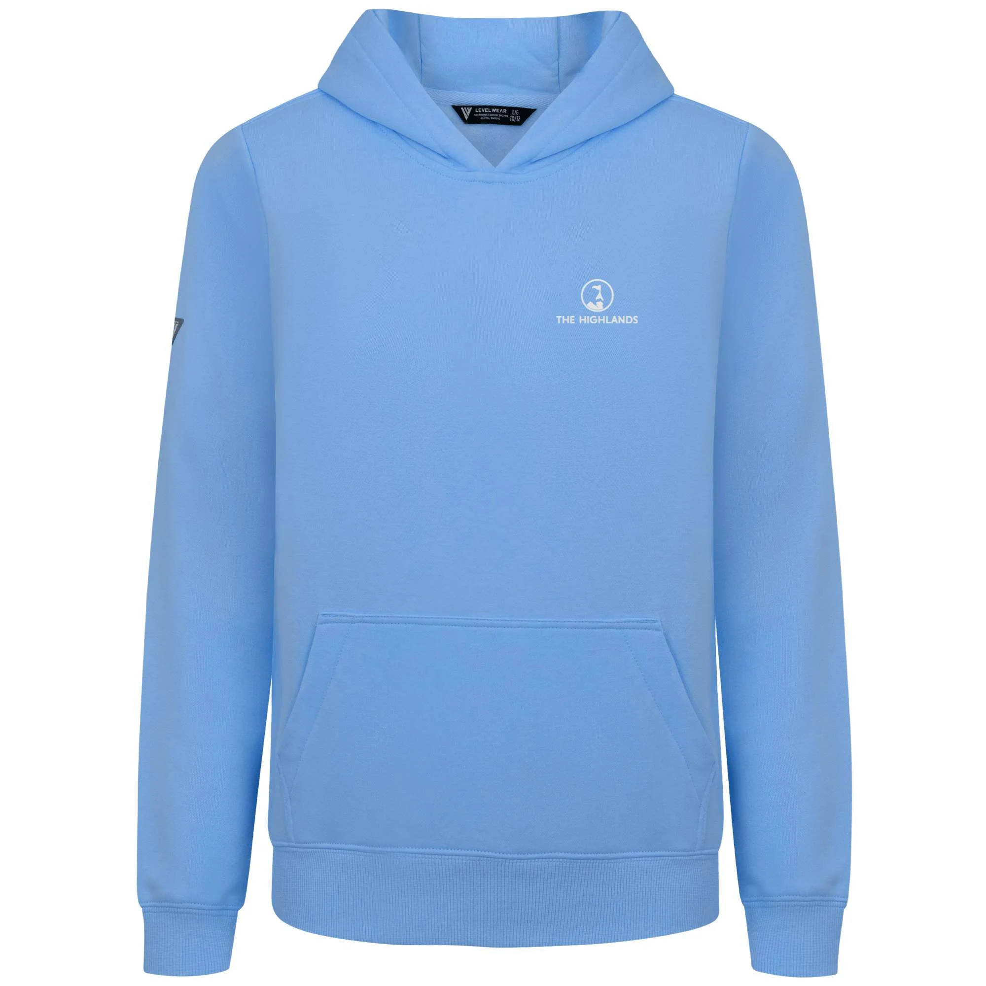 The Highlands Kid's Hoody White Small Chest Logo - Image 3