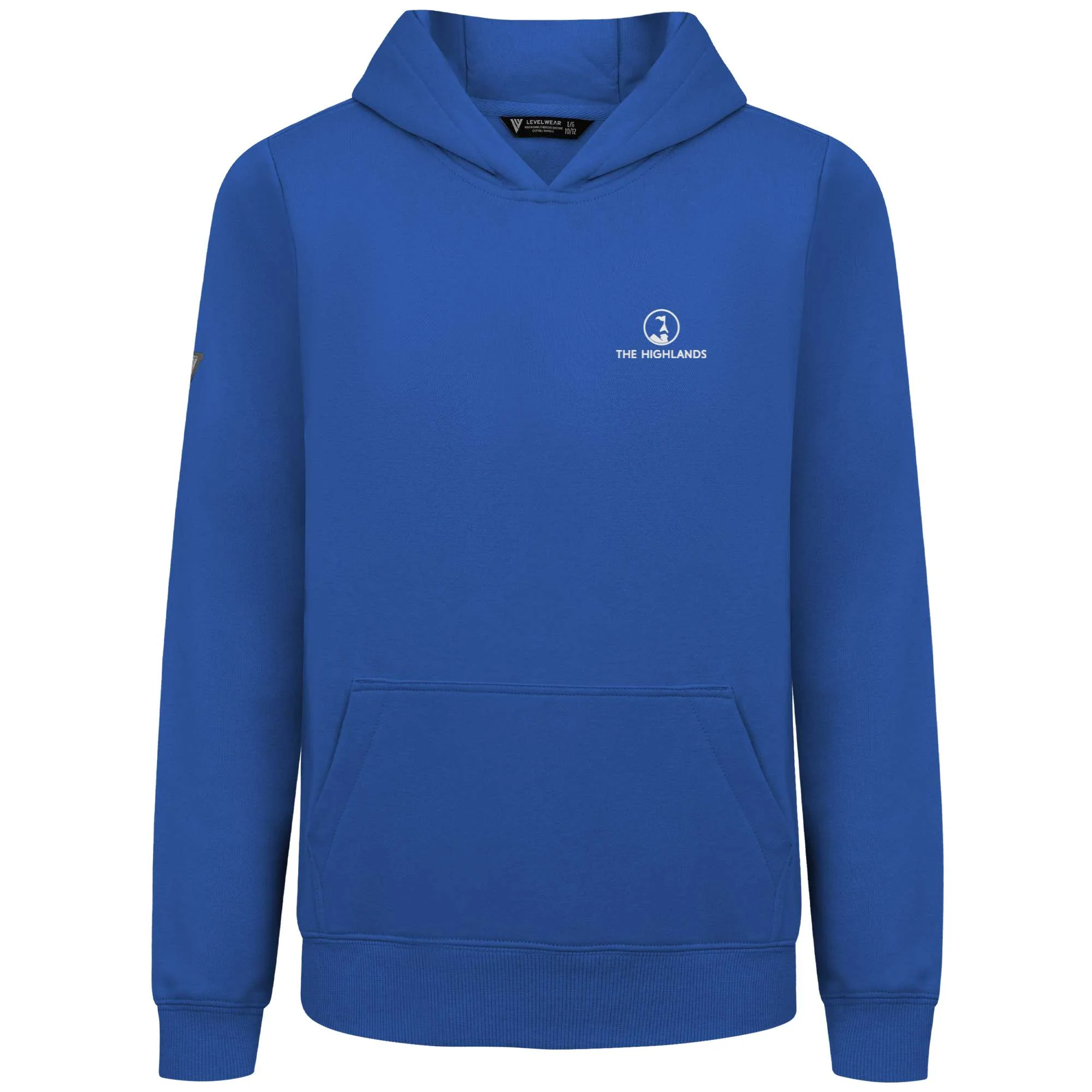 The Highlands Kid's Hoody White Small Chest Logo - Image 4