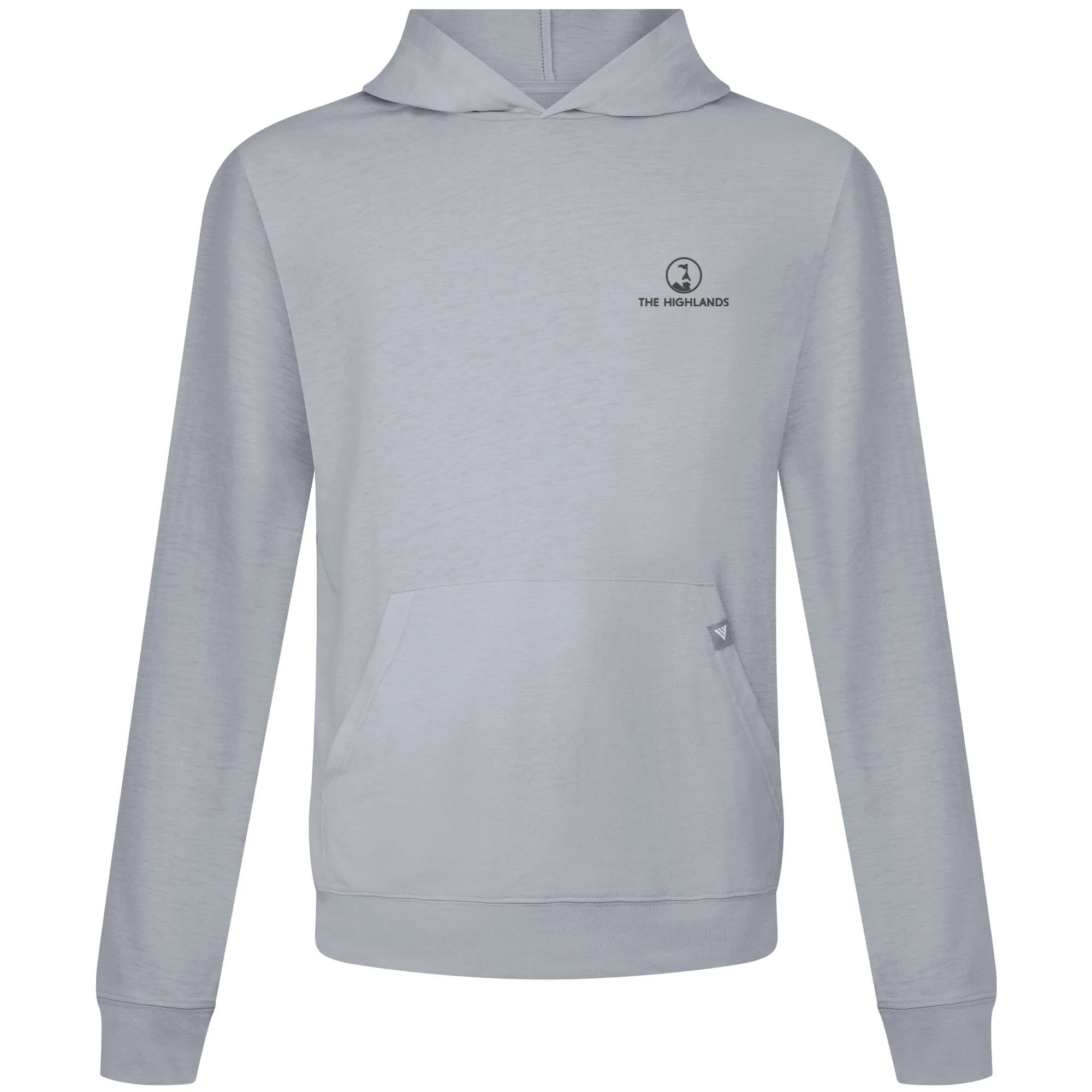 The Highlands Men's Lightweight Tech Hoody Grey Small Chest Logo