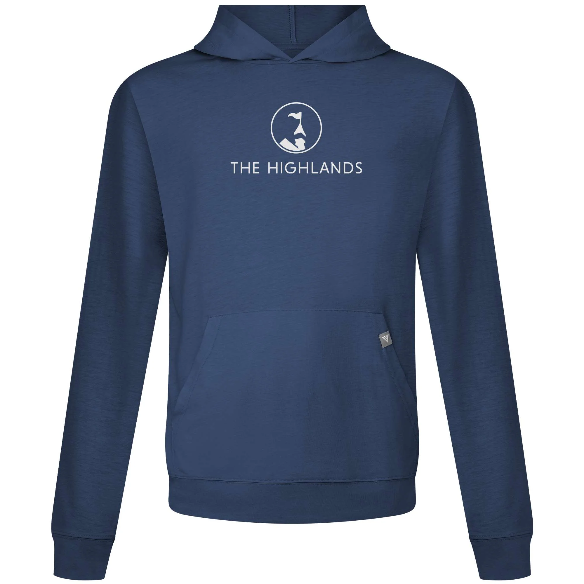 The Highlands Men's Lightweight Tech Hoody White Chest Logo - Image 3
