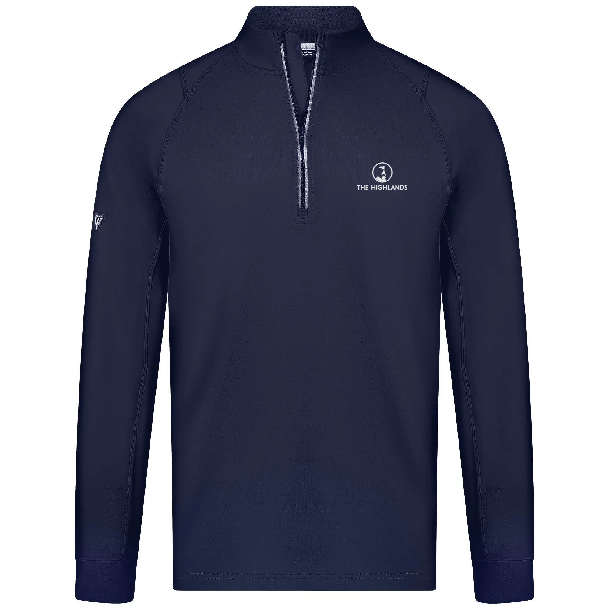 The Highlands Men's Lightweight 1/4 Zip White Small Chest Logo - Image 3