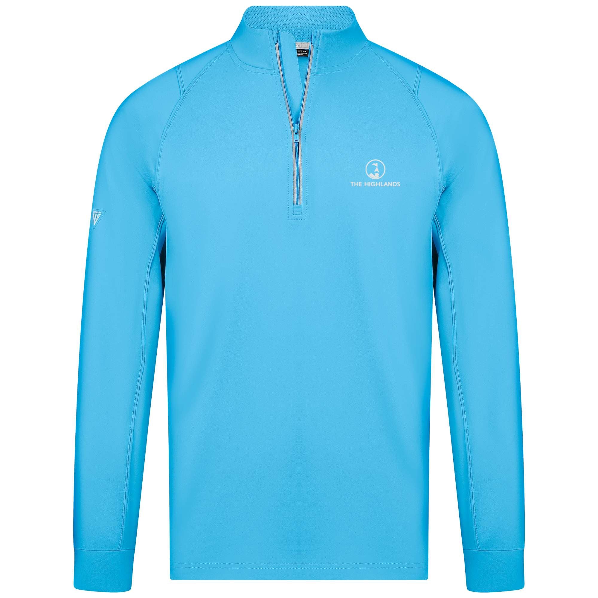 The Highlands Men's Lightweight 1/4 Zip White Small Chest Logo - Image 4