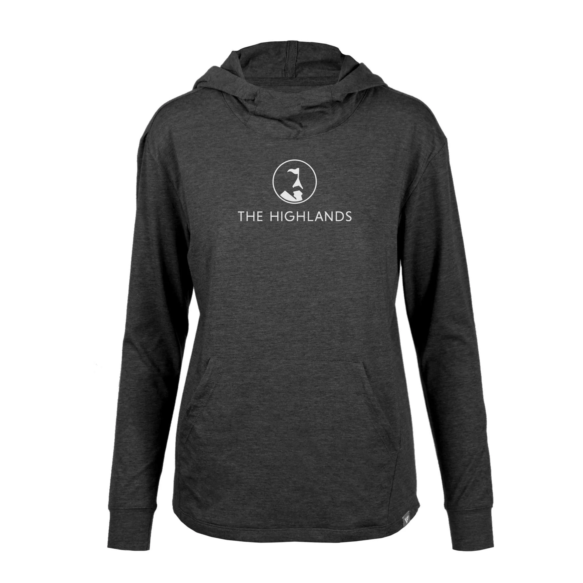 The Highlands Women's Lightweight Tech Hoody White Chest Logo - Image 3