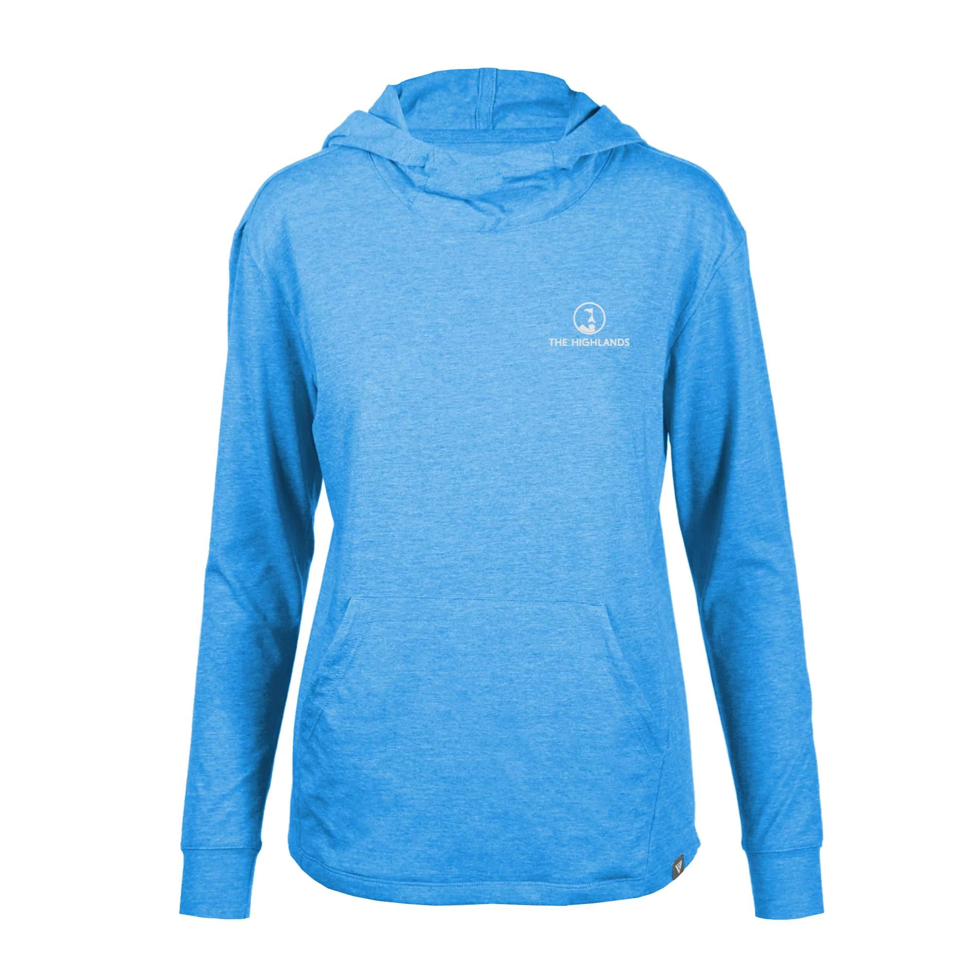 The Highlands Women's Lightweight Tech Hoody White Small Chest Logo