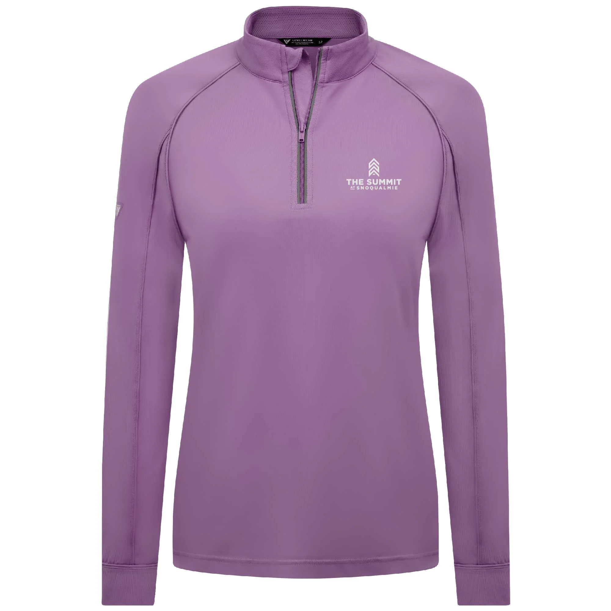 The Summit at Snoqualmie Women's Lightweight 1/4 Zip White Small Chest Logo - Image 2