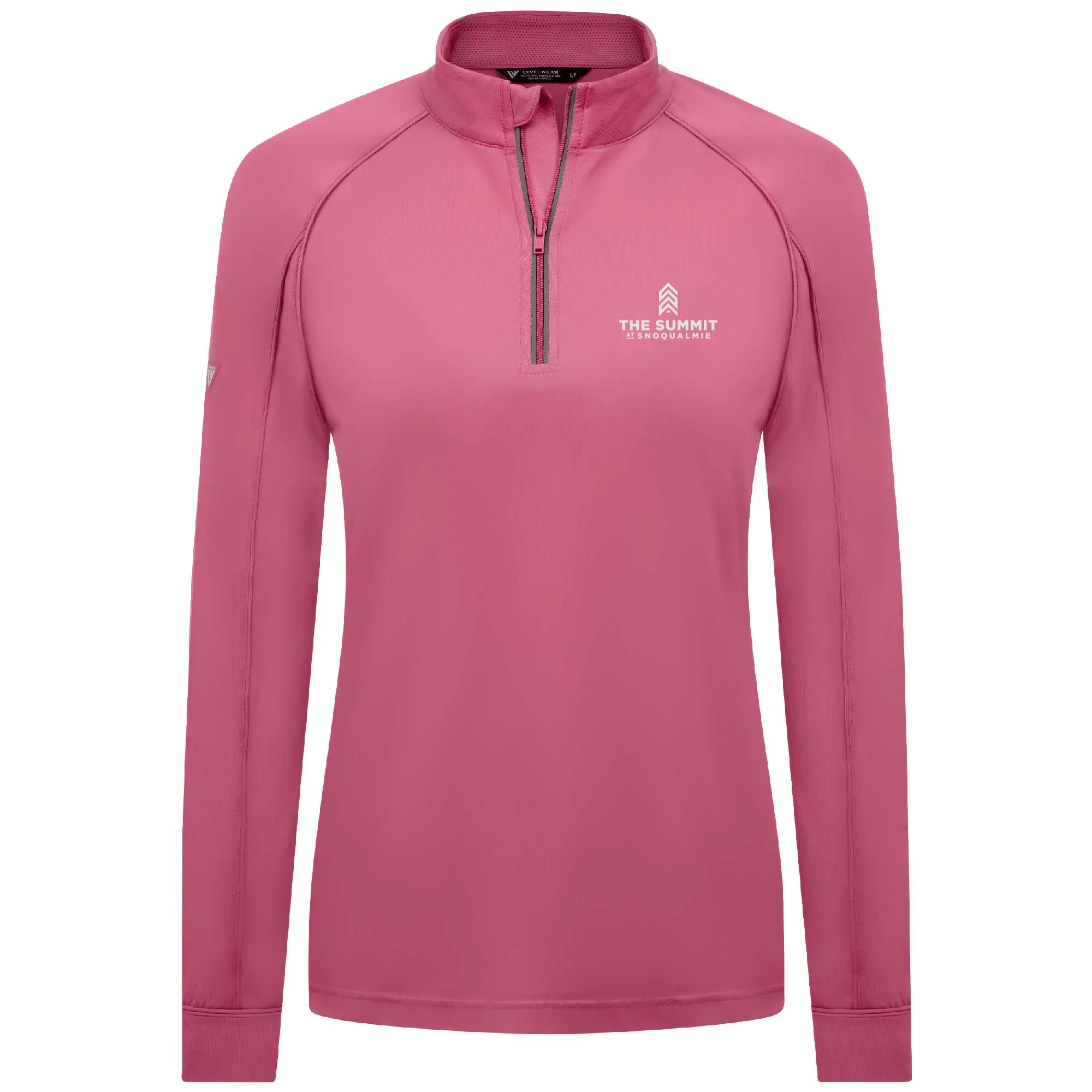 The Summit at Snoqualmie Women's Lightweight 1/4 Zip White Small Chest Logo - Image 3