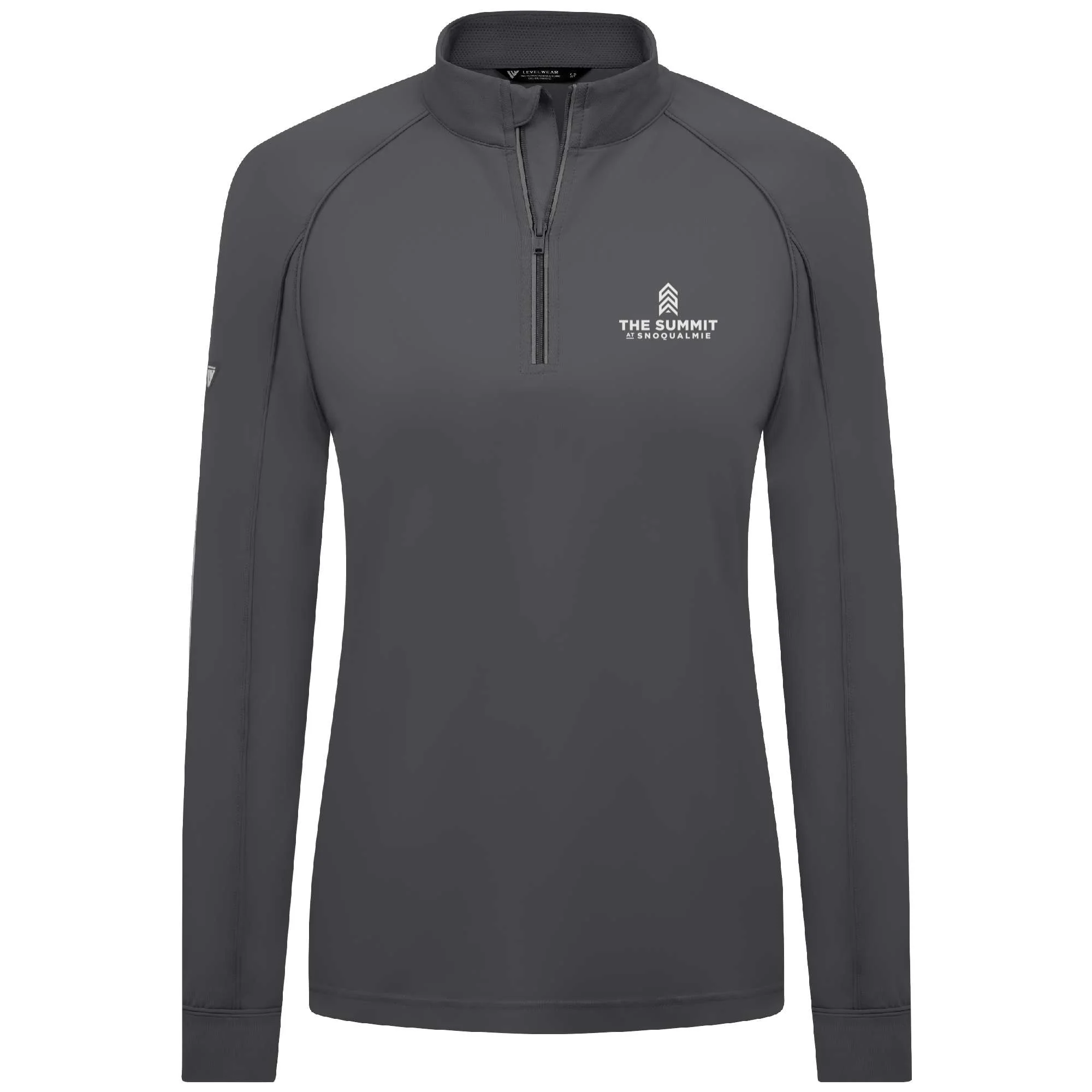 The Summit at Snoqualmie Women's Lightweight 1/4 Zip White Small Chest Logo - Image 5