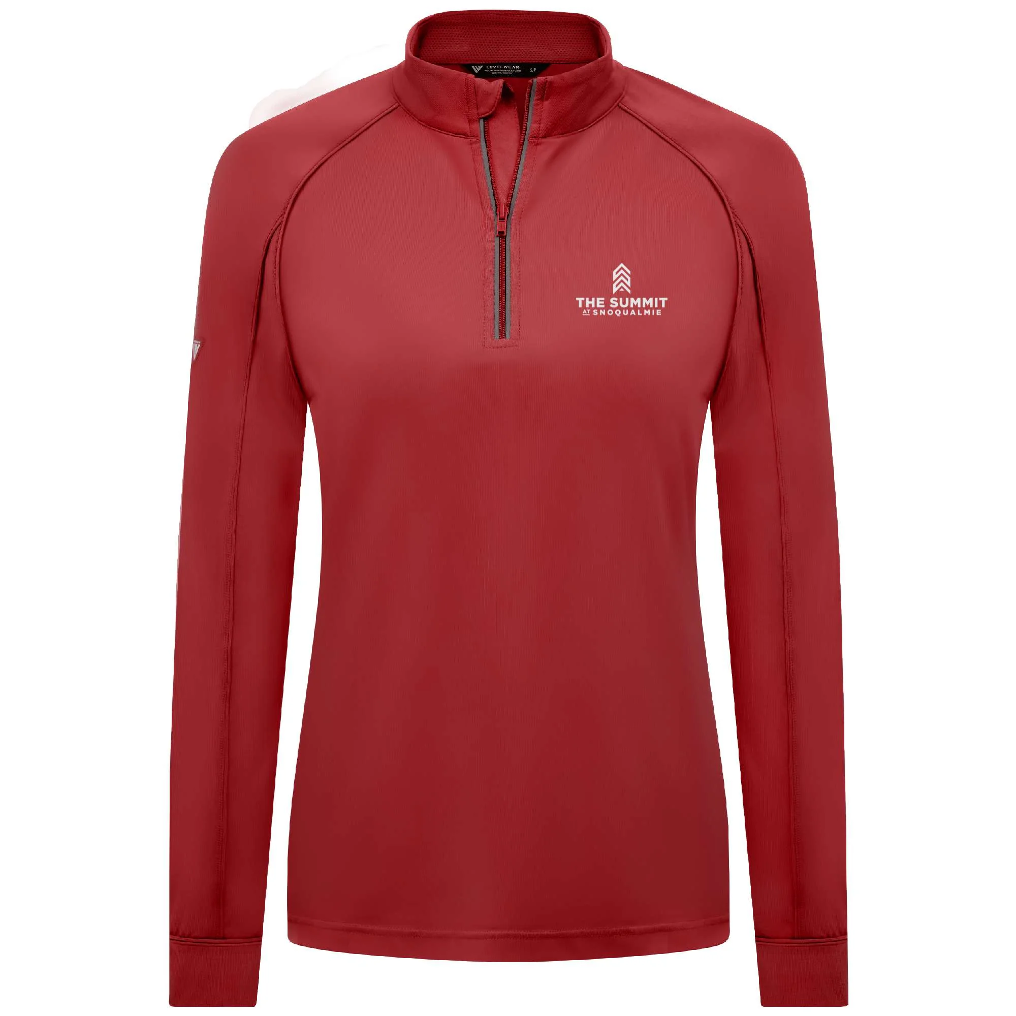 The Summit at Snoqualmie Women's Lightweight 1/4 Zip White Small Chest Logo - Image 6
