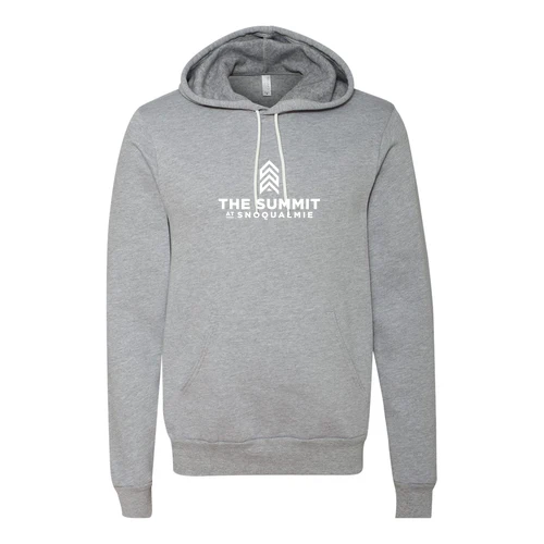 The Summit at Snoqualmie Adult Hoodie White Chest Logo Athletic Heather