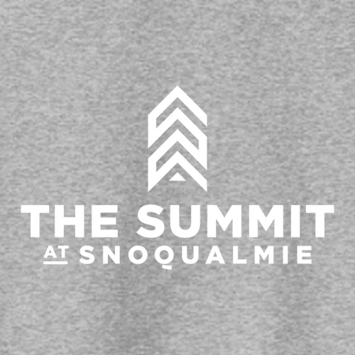 The Summit at Snoqualmie Adult Hoodie White Chest Logo Athletic Heather - Image 2