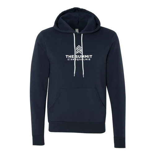 The Summit at Snoqualmie Adult Hoodie White Chest Logo Navy