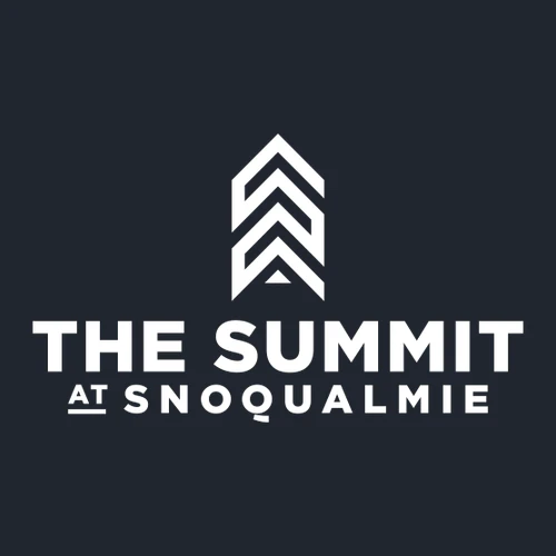 The Summit at Snoqualmie Adult T-Shirt White Chest Logo Midnight Navy - Image 2