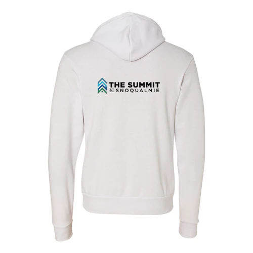 The Summit at Snoqualmie Adult Hoodie Full Color Chest and Back Logo White - Image 4