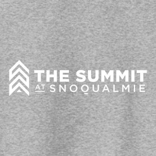 The Summit at Snoqualmie Adult Crewneck White Chest and Back Logo Athletic Heather - Image 5