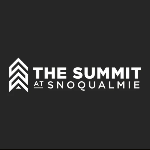 The Summit at Snoqualmie Adult Crewneck White Chest and Back Logo Black - Image 5