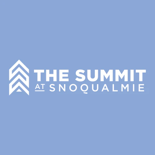 The Summit at Snoqualmie Adult Crewneck White Chest and Back Logo Carolina Blue - Image 5