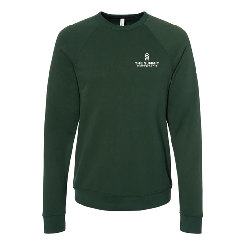 The Summit at Snoqualmie Adult Crewneck White Chest and Back Logo Forest - Image 2