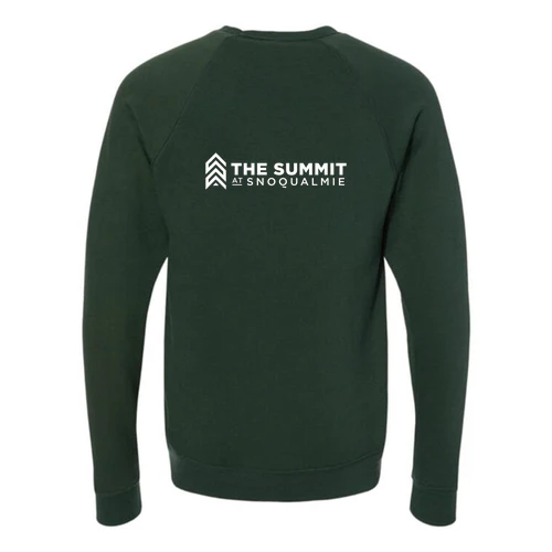 The Summit at Snoqualmie Adult Crewneck White Chest and Back Logo Forest - Image 4