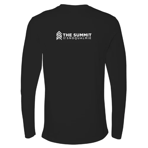 The Summit at Snoqualmie Adult Long Sleeve White Chest and Back Logo Black - Image 4