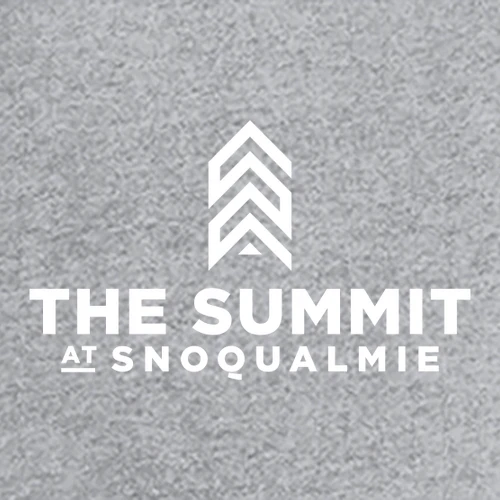 The Summit at Snoqualmie Adult Long Sleeve White Chest and Back Logo Heather Grey - Image 3