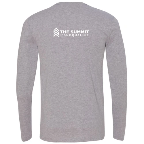 The Summit at Snoqualmie Adult Long Sleeve White Chest and Back Logo Heather Grey - Image 4