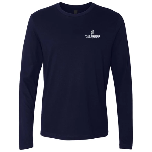 The Summit at Snoqualmie Adult Long Sleeve White Chest and Back Logo Midnight Navy - Image 2