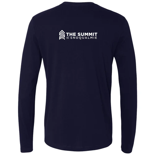 The Summit at Snoqualmie Adult Long Sleeve White Chest and Back Logo Midnight Navy - Image 4