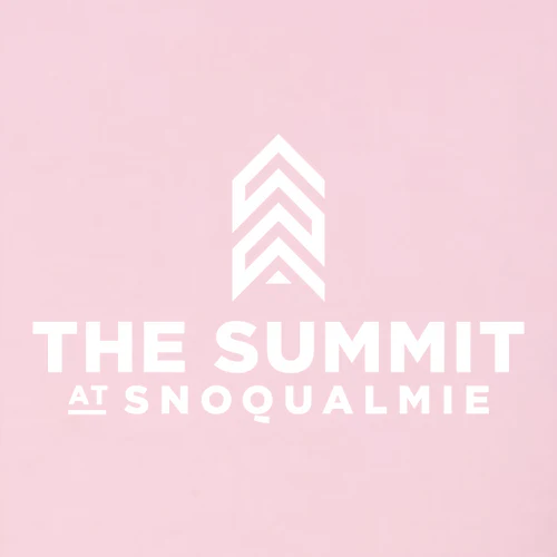 The Summit at Snoqualmie Adult Hoodie White Chest and Back Logo Pink - Image 3