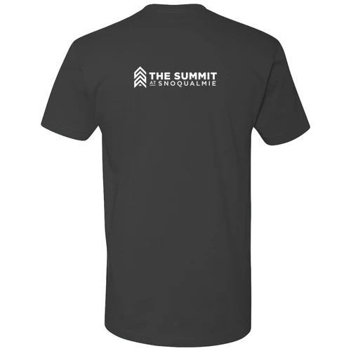 The Summit at Snoqualmie Adult T-Shirt White Chest and Back Logo Heavy Metal - Image 4
