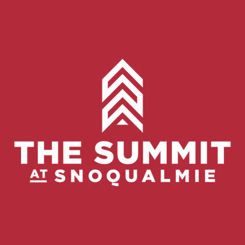 The Summit at Snoqualmie Adult T-Shirt White Chest and Back Logo Red - Image 3