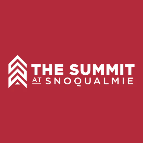 The Summit at Snoqualmie Adult T-Shirt White Chest and Back Logo Red - Image 5