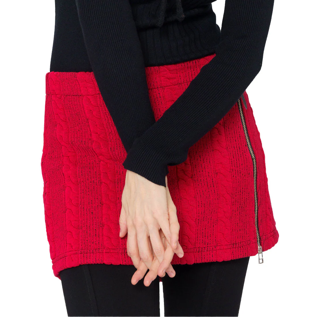 Tonia DeBellis Women's Zip Ski Skirt - Cable Rib Rouge 2026