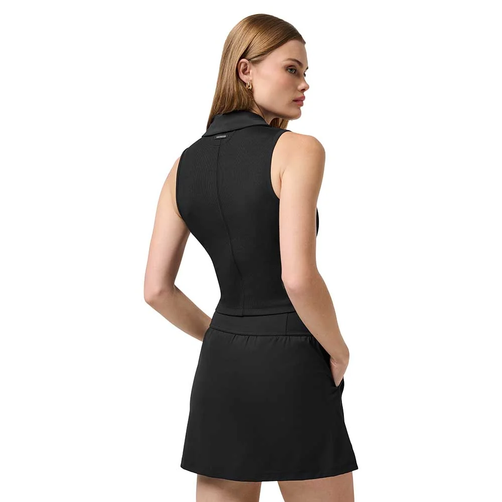 TravisMathew Women's MoveKnit Rib Sleeveless Zip Polo Shirt - Image 6